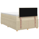Boxmadras med topmadras Cremefarvet 120 x 200 cm Stof