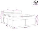 Boxmadras med topmadras Mørk Brun 140 x 190 cm Stof