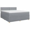 Boxmadras med topmadras Lysegrå 140 x 200 cm Stof