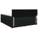 Boxmadras med topmadras med hovedgærde Sort 140 x 200 cm Stof