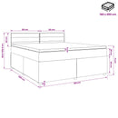 Boxmadras med topmadras Gråbrun 160 x 200 cm Stof