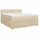Boxmadras med topmadras Cremefarvet 160 x 200 cm Stof