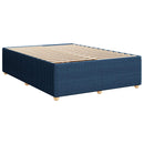 Boxmadras med topmadras med hovedgærde Blå 160 x 200 cm Stof