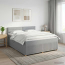 Boxmadras med topmadras Lysegrå 160 x 200 cm Stof
