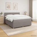 Boxmadras med topmadras Gråbrun 160 x 200 cm Stof