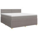 Boxmadras med topmadras Gråbrun 180 x 200 cm Stof