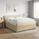 Boxmadras med topmadras Cremefarvet 140 x 200 cm Stof