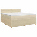 Boxmadras med topmadras Cremefarvet 180 x 200 cm Stof