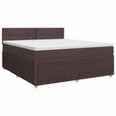 Boxmadras med topmadras Mørk Brun 180 x 200 cm Stof