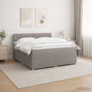 Boxmadras med topmadras Gråbrun 180 x 200 cm Stof