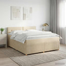 Boxmadras med topmadras Cremefarvet 160 x 200 cm Stof