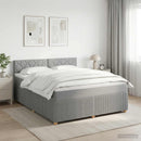 Boxmadras med topmadras Lysegrå 140 x 190 cm Stof