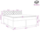 Boxmadras med topmadras med hovedgærde Sort 180 x 200 cm Stof