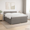 Boxmadras med topmadras Gråbrun 140 x 200 cm Stof