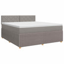 Boxmadras med topmadras Gråbrun 180 x 200 cm Stof