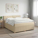 Boxmadras med topmadras Cremefarvet 180 x 200 cm Stof