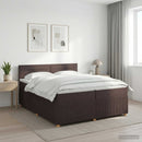 Boxmadras med topmadras Mørk Brun 200 x 200 cm Stof