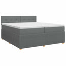 Boxmadras med topmadras Mørkegrå 200 x 200 cm Stof