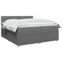 Boxmadras med topmadras Mørkegrå 200 x 200 cm Stof