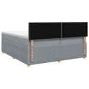 Boxmadras med topmadras Lysegrå 200 x 200 cm Stof