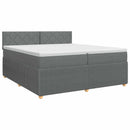 Boxmadras med topmadras Mørkegrå 200 x 200 cm Stof