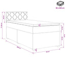 Boxmadras med topmadras Lyserød 90 x 200 cm Fløjl