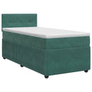 Boxmadras med topmadras Mørkegrøn 100 x 200 cm Fløjl
