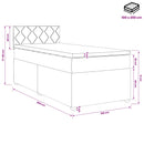 Boxmadras med topmadras Mørkegrå 100 x 200 cm Fløjl