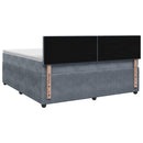 Boxmadras med topmadras Mørkegrå 140 x 190 cm Fløjl