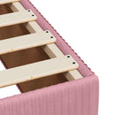 Boxmadras med topmadras Lyserød 140 x 200 cm Fløjl