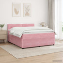 Boxmadras med topmadras Lyserød 140 x 190 cm Fløjl