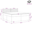 Boxmadras med topmadras med hovedgærde Sort 200 x 200 cm Fløjl