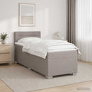 Box Spring Seng med Madras og LED Gråbrun 90 x 200 cm Stof