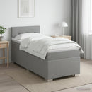 Box Spring Seng med Madras og LED Lysegrå 80 x 200 cm Stof