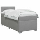 Box Spring Seng med Madras og LED Lysegrå 80 x 200 cm Stof