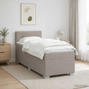 Box Spring Seng med Madras og LED Gråbrun 100 x 200 cm Stof