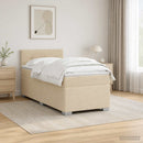 Box Spring Seng med Madras og LED Cremefarvet 80 x 200 cm Stof