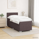 Box Spring Seng med Madras og LED Mørk Brun 100 x 200 cm Stof