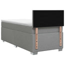 Box Spring Seng med Madras og LED Lysegrå 100 x 200 cm Stof