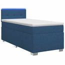 Box Spring Seng med Madras og LED Blå 100 x 200 cm Stof