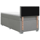 Box Spring Seng med Madras og LED Lysegrå 100 x 200 cm Stof