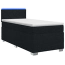 Box Spring Seng med Madras og LED Sort 100 x 200 cm Stof