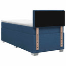 Box Spring Seng med Madras og LED Blå 100 x 200 cm Stof