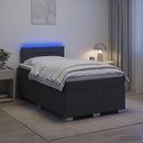 Box Spring Seng med Madras og LED Mørkegrå 120 x 200 cm Stof
