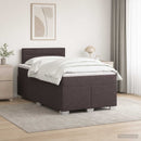 Box Spring Seng med Madras og LED Mørk Brun 120 x 190 cm Stof