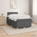 Box Spring Seng med Madras og LED Mørkegrå 120 x 200 cm Stof