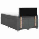 Box Spring Seng med Madras og LED Mørkegrå 120 x 200 cm Stof