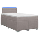 Box Spring Seng med Madras og LED Gråbrun 120 x 200 cm Stof