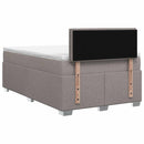 Box Spring Seng med Madras og LED Gråbrun 120 x 200 cm Stof
