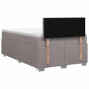 Box Spring Seng med Madras og LED Gråbrun 120 x 200 cm Stof